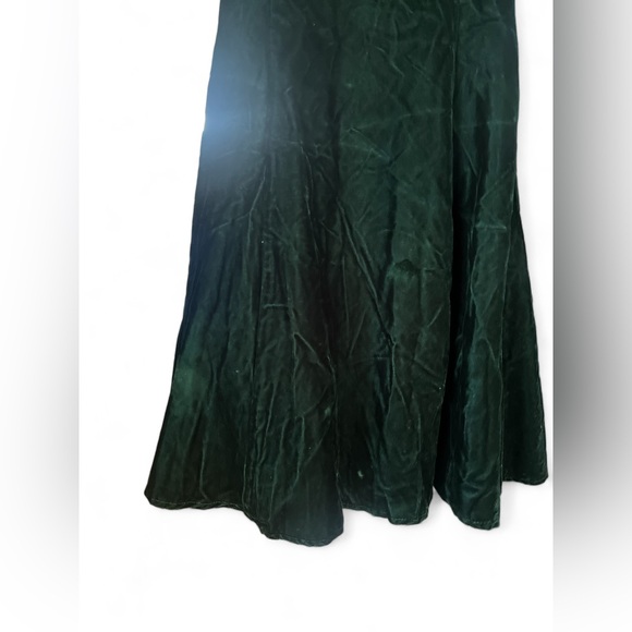 Vintage Cocktail Dress Size 5 Velvet A Line Pin Up Style Halter Green Crinoline - Picture 3 of 12